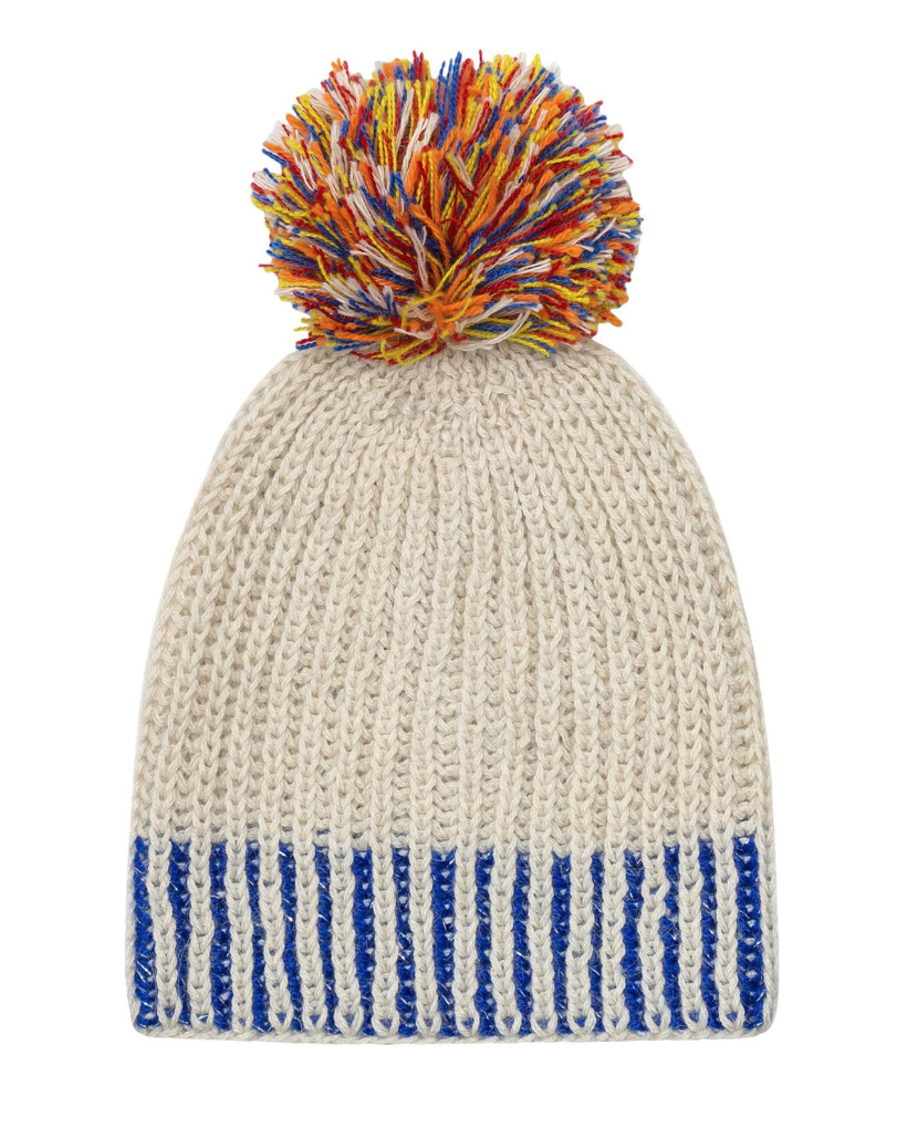 Handmade Sprinkle Pom Hat: Cobalt w 