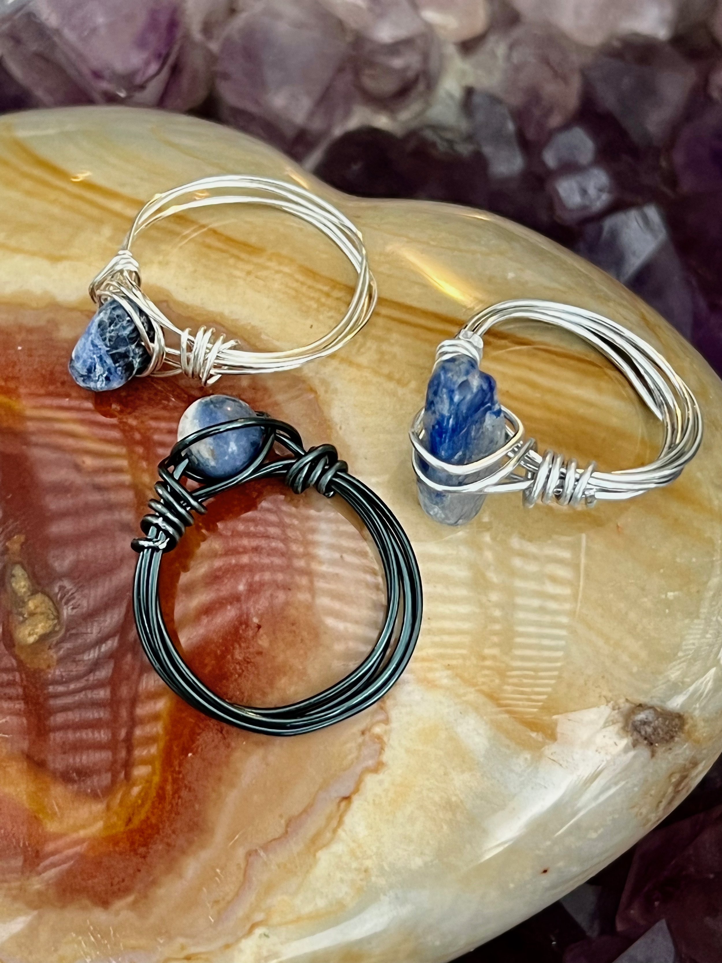 Rings Wire &amp; Crystal Stones