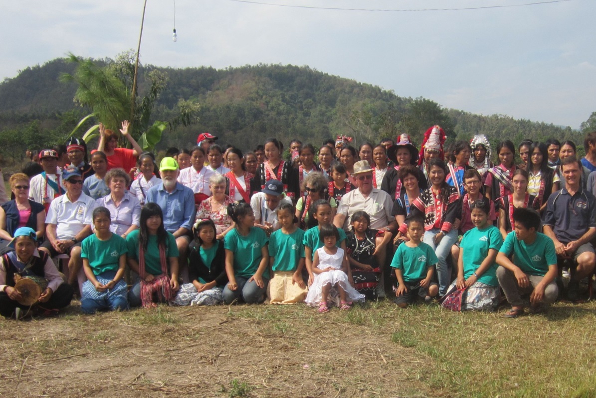 Here we see Ralph, Frank, Julie, Rhoda, Ross, Gay, Noel, Karen, August and other Aussies mixing with colourfully dressed Akha tribe people as well as children from our Ethnic Children’s Home (in green). A mission trip is for everyone and can be lots of fun. Why just go on an ordinary tourist trip like so many people do? Why not come with us on a trip of purpose – and be inspired?