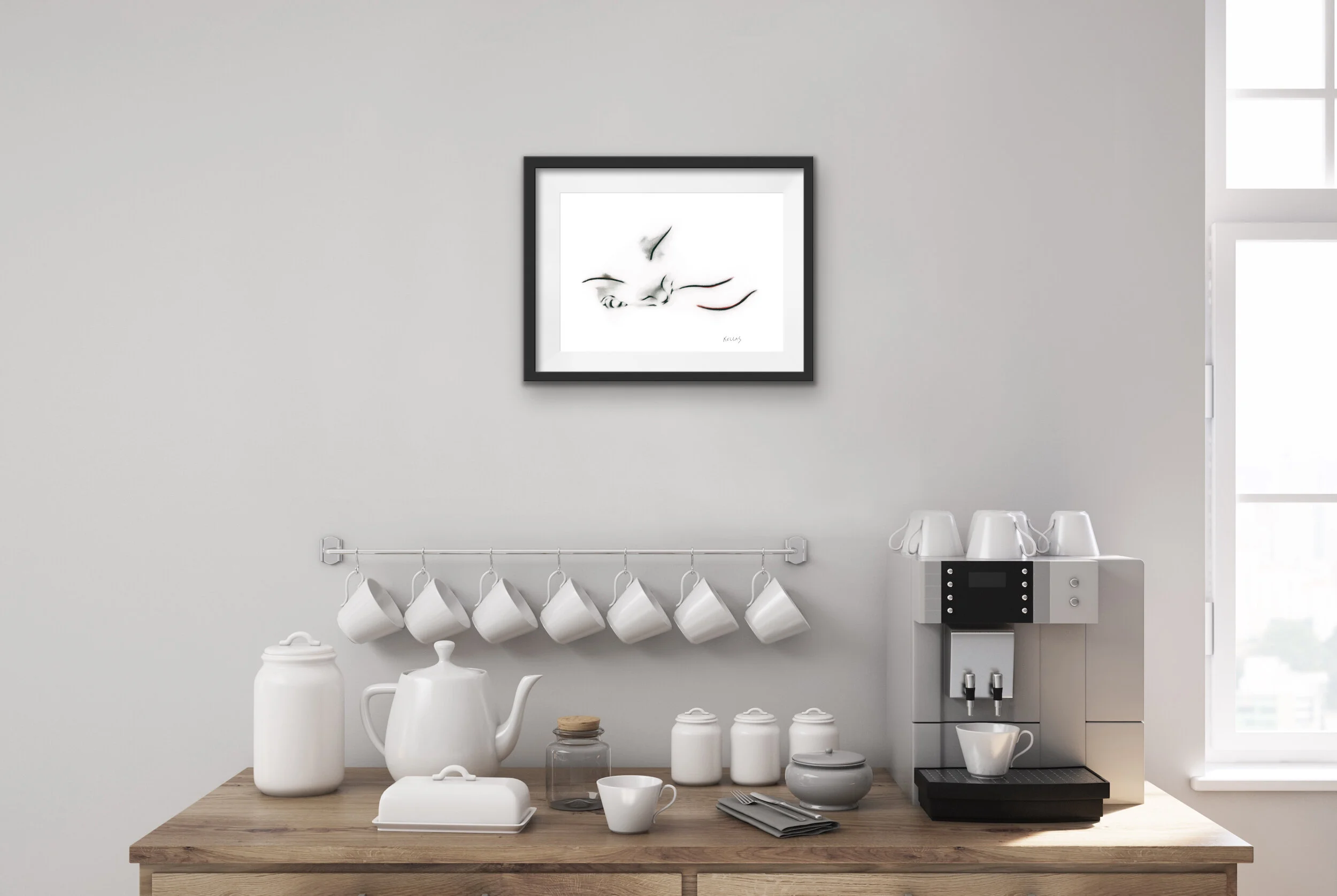 Peaceful Cat Drawing