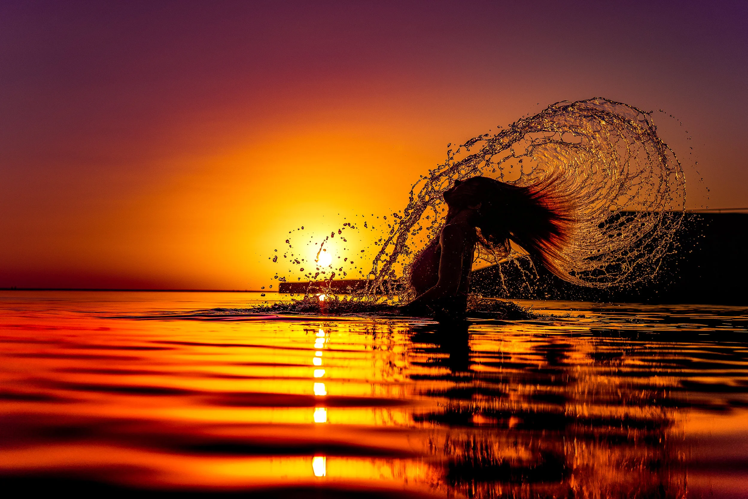 Crash through the surface. . .