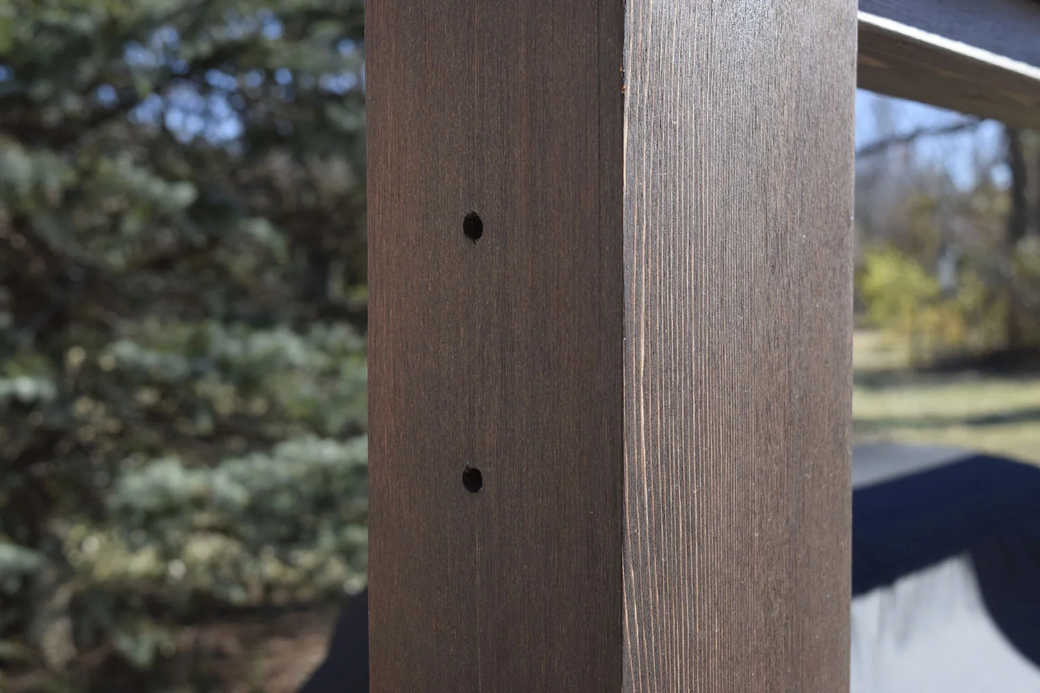  Use a drill press to create perfectly straight holes for cable to route through. 