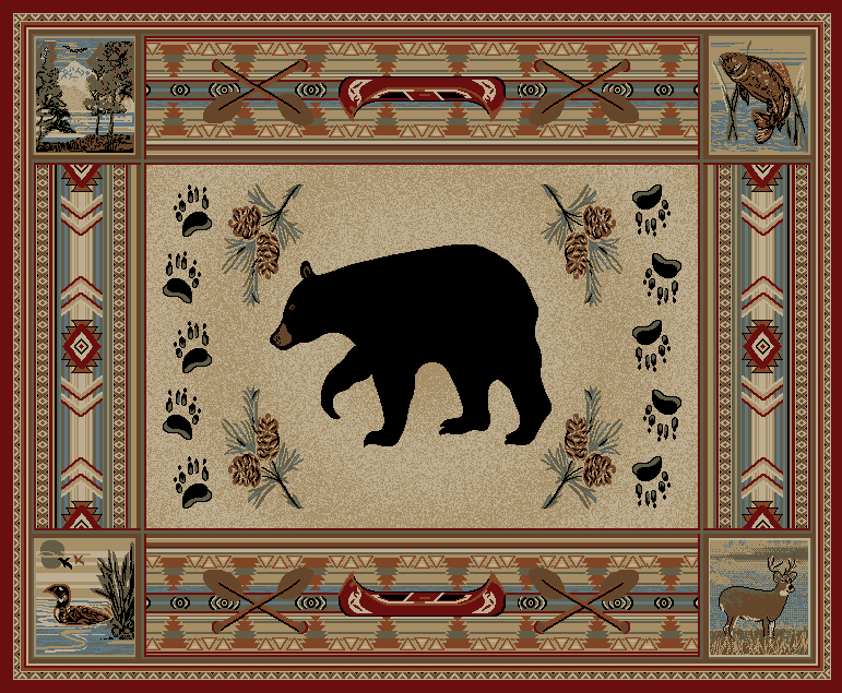 ALAZA Forest Animal Bear Fox Area Rug Rugs Carpet for Living Room Bedroom 60 x 39 inches