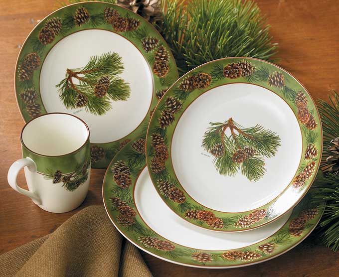 Woodland Bird Woodlands Round Melamine Dinnerware Set Woodland Shadows Dinn...