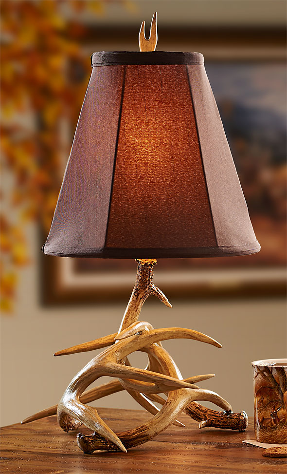 Lamps Antler Table Lamp Cocoa Shade Woodland Things Lamps Antler Table Lamp Cocoa, Faux Antler Floor Lamp