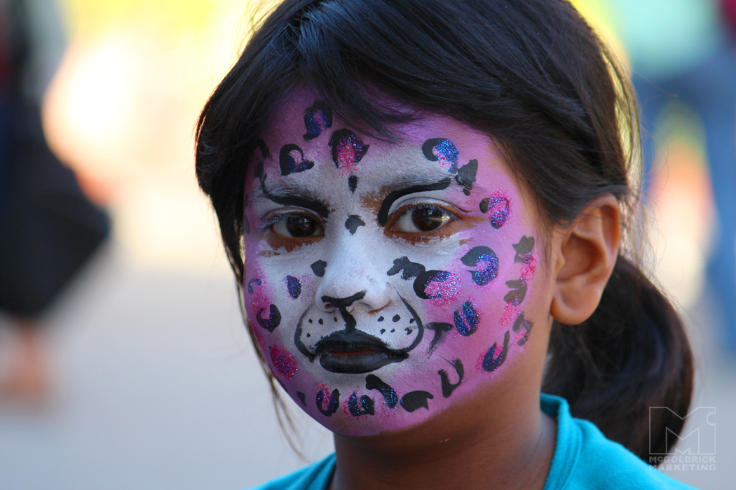 Girl in pink cat makeup