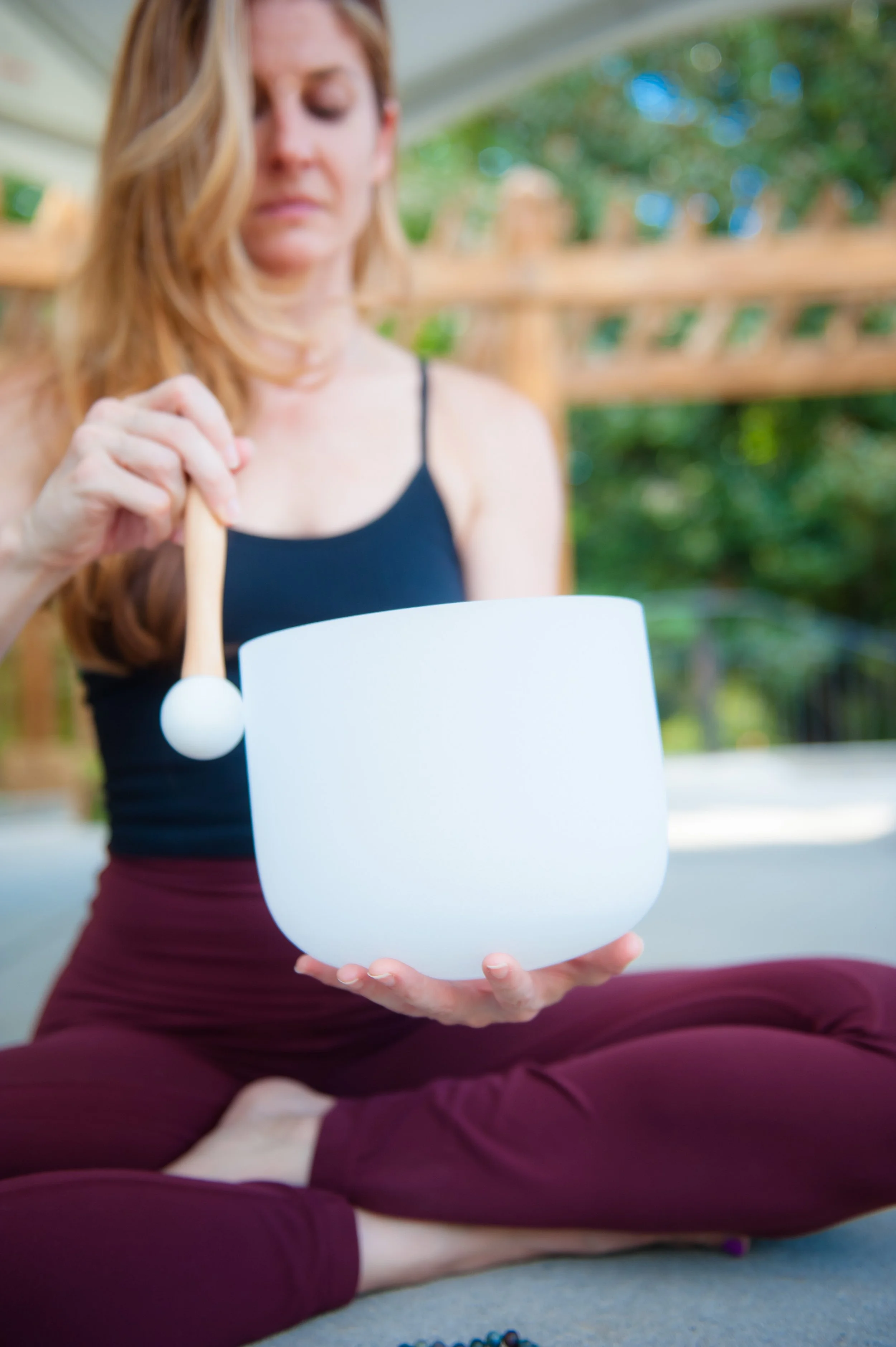 Jessica Calderon teaching breathwork and sound healing in Atlanta