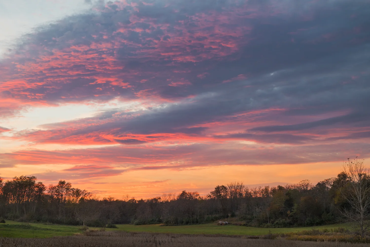 When shooting at these times consider putting your wide-angle lenses in the bag and shoot with normal or short telephoto lenses to isolate the elements. Here the line of the trees and foreground become subservient, but still part of, the big sky spreading out overhead. Shot with a Nikon D810 and a Zeiss Distagon T, 50mm f2.0, zf.2 Makro Planar. Image exposed at ISO 64 at f11 for 4 seconds.