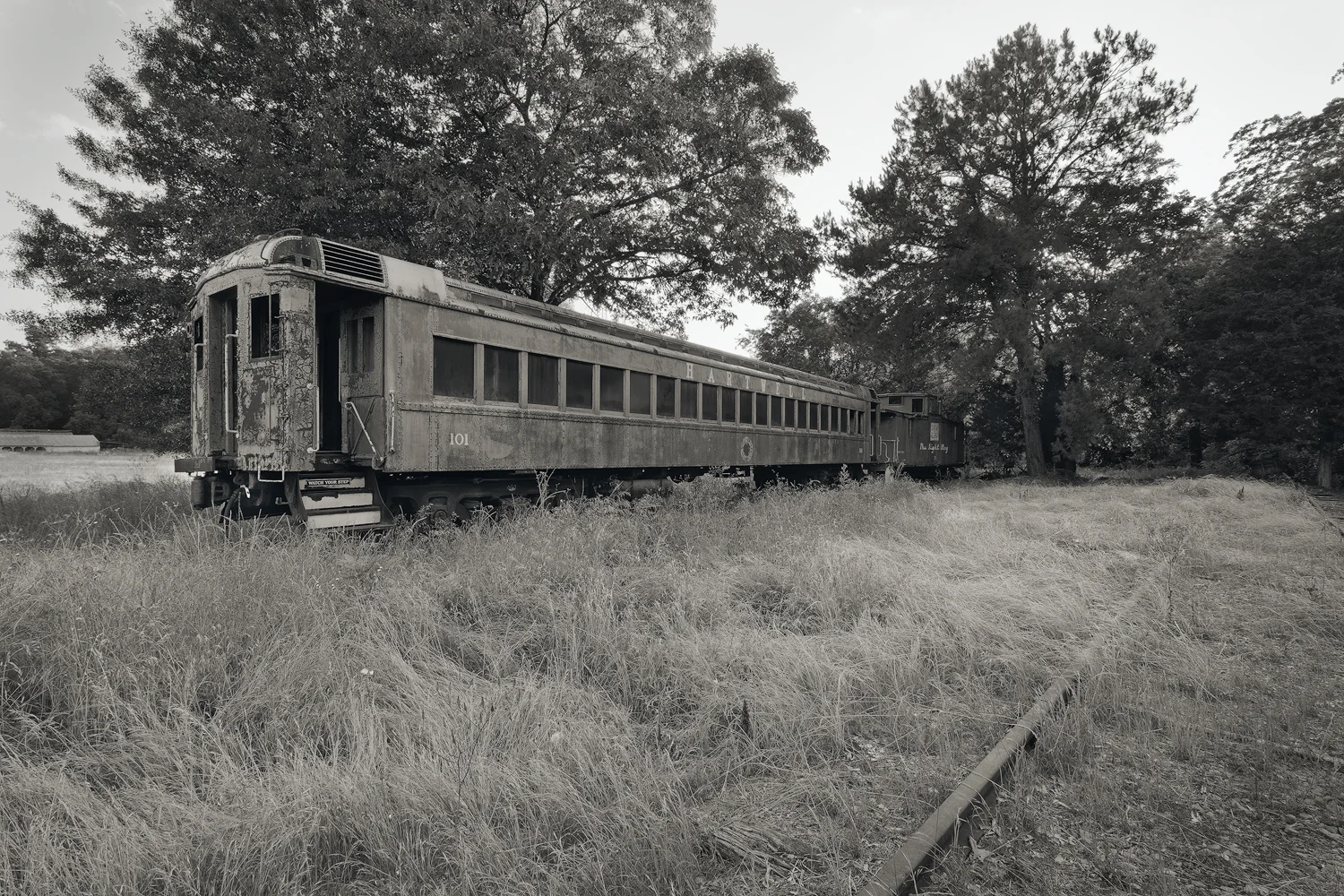 Abandoned Rail Cars • Fuji X-Pro 2 and a Fujinon 10-24mm f 3.5 at 10mm (15mm equivalent). Image exposed at ISO 200 at f11 for 1/8 of a second.