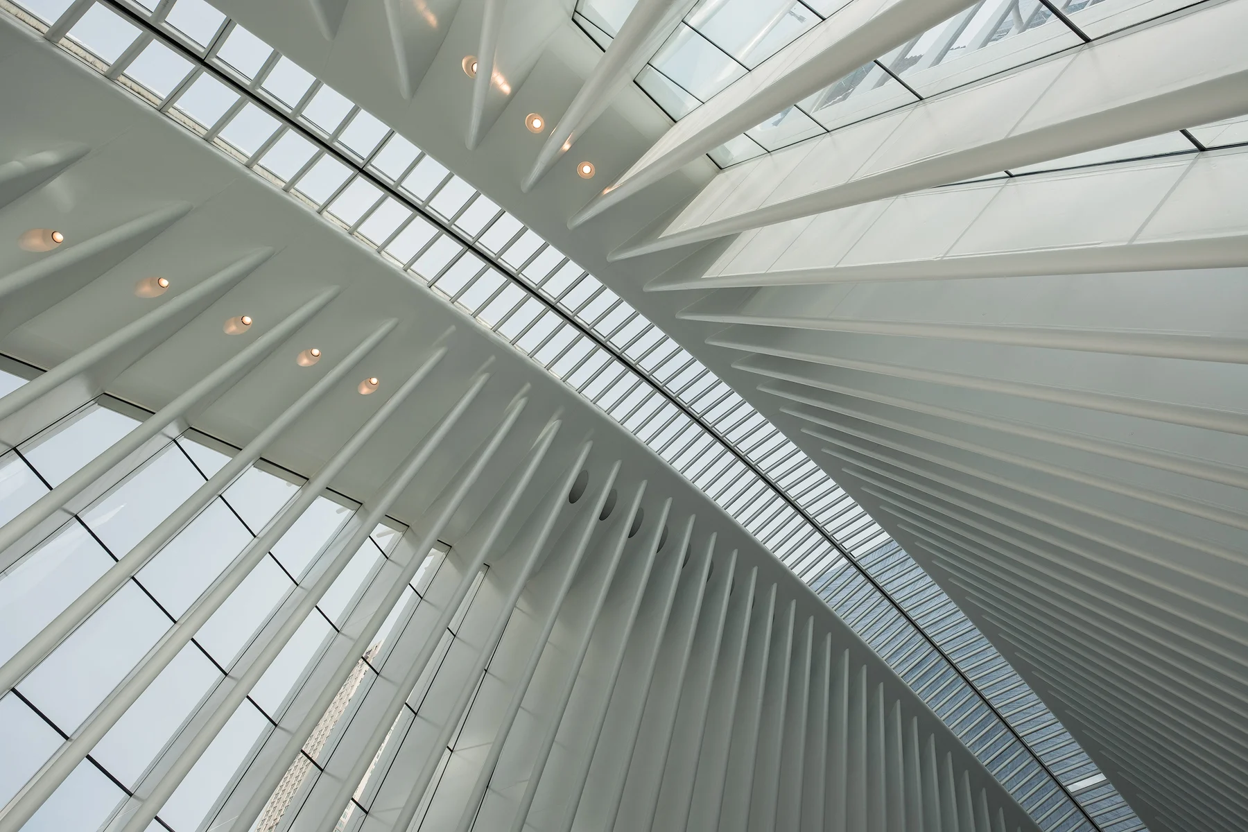 Inside the Oculus at The World Trade Center. Astia Film Emulation.