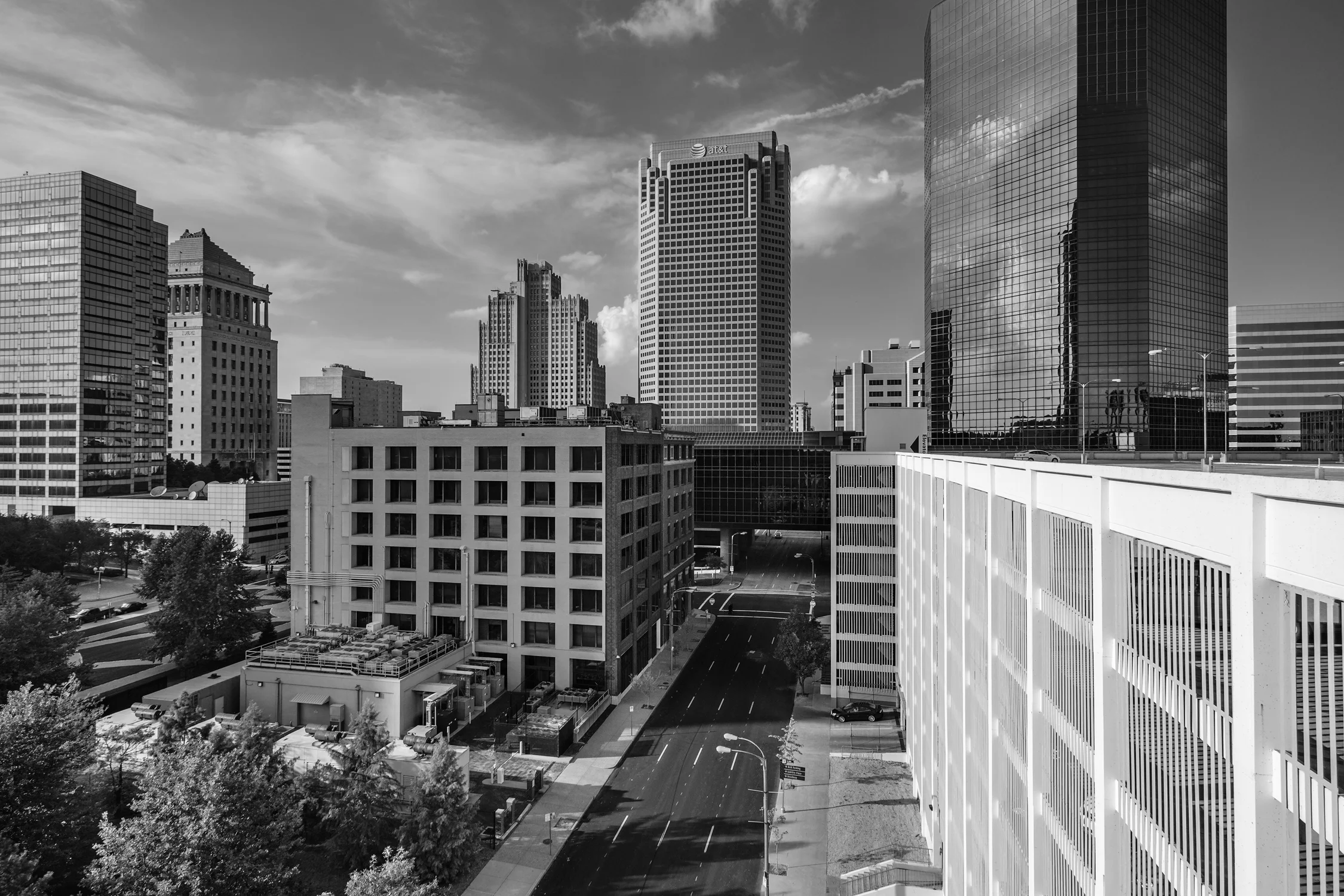 Skyline • Downtown St. Louis, Missouri. Fuji X-Pro 2 and a Fujinon XF16-55mm f2.8 R at 16mm. Image exposed at ISO 200 at f11 for 1/250 of a second.