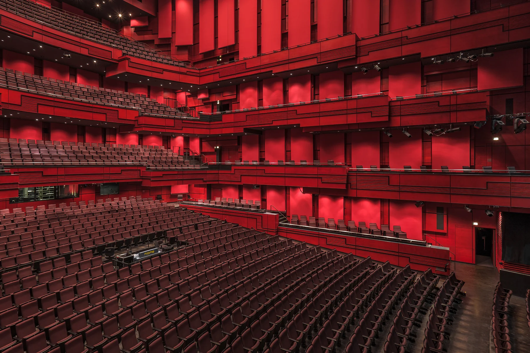 The incredible glowing color of the main concert hall.