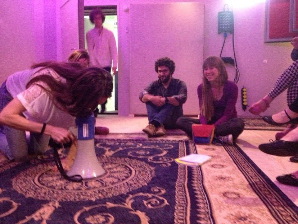 "Hafif …" language session by Fadi El Tofeili and Mounira Al Solh, studio Salve (Niek de Wit ) 