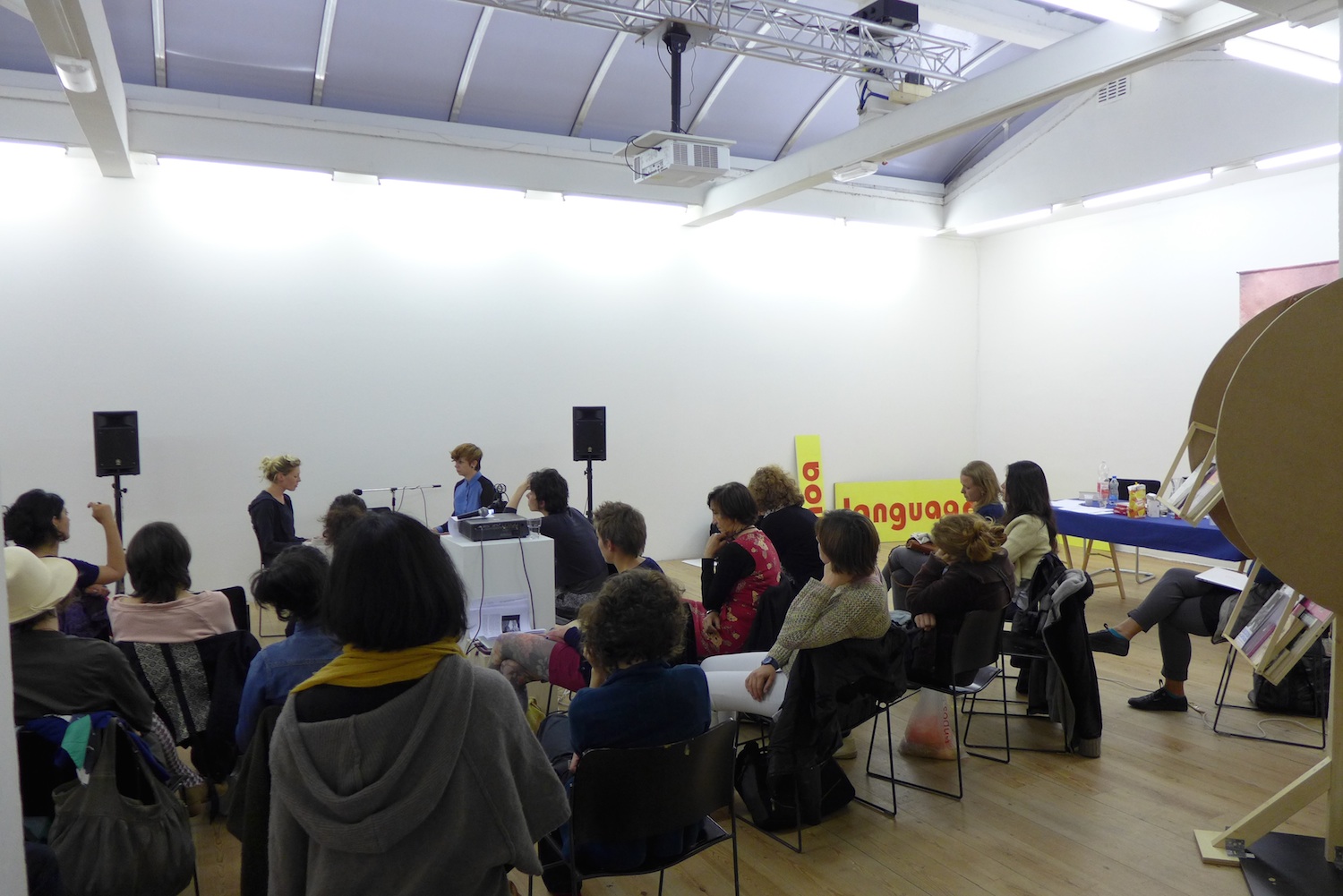"Tell me a story you don’t know", Anna Dasovic and Sarah Jones, performance, SMBA. Photo credit: Melanja Palitta, Igor Sevcuk.