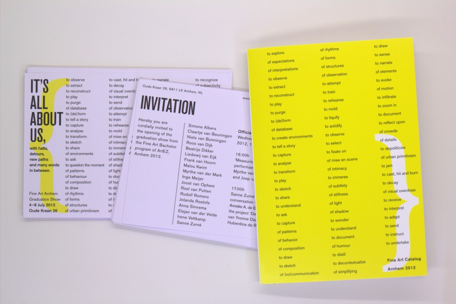 Invitation and exhibition catalogue. Design by: J ohannes Buch and Sander Huizings.