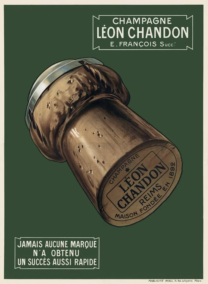 Champagne Leon Chandon Francois Vintage French Poster