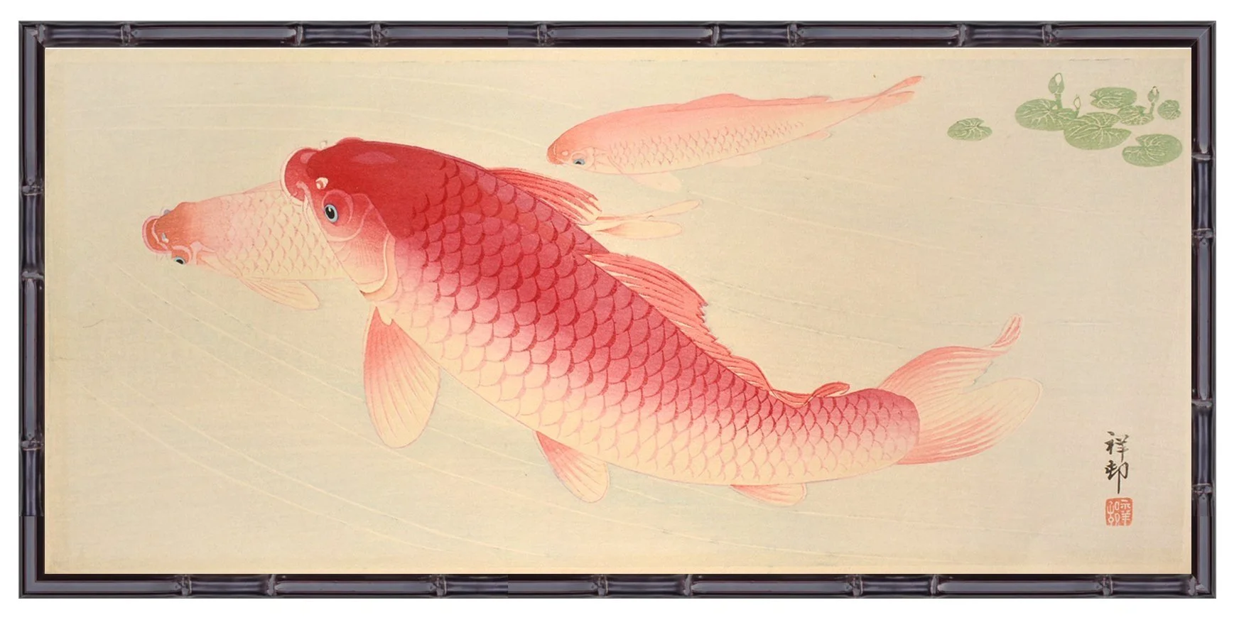 koi antique asian print