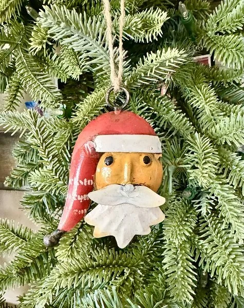 kris kringle recycled metal christmas ornament