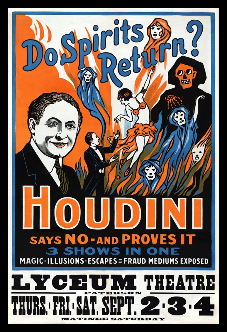 houdini spirits vintage magic poster