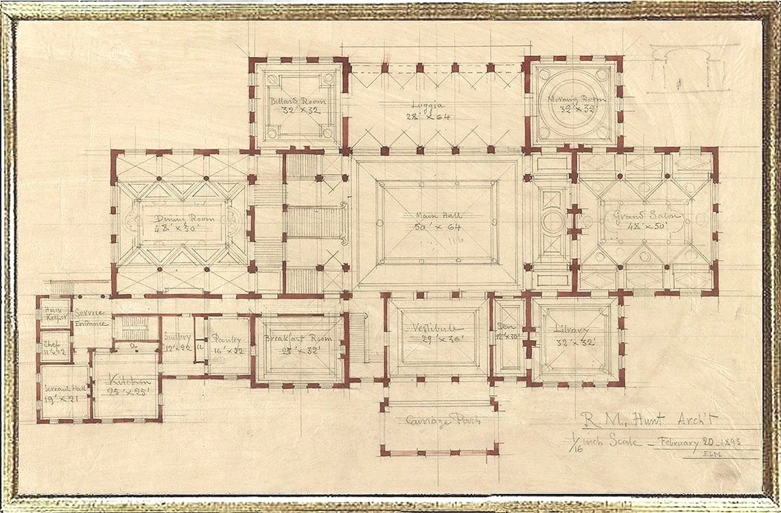 The Breakers Floor 1 Vintage Architectural Print