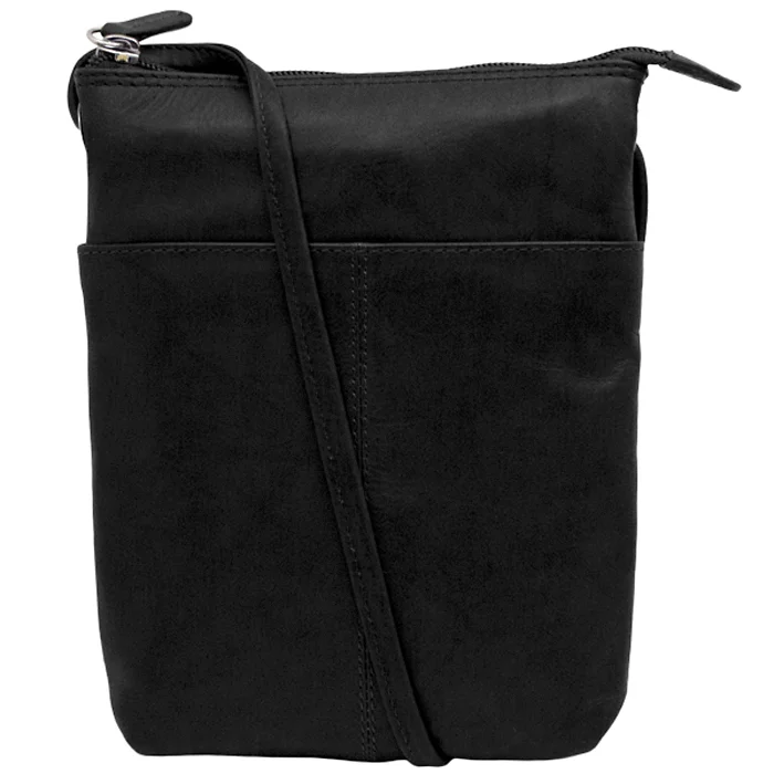 black leather small crossbody sac