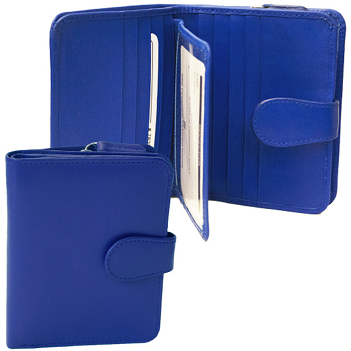 Manhattan Ladies Wallet in Genuine Leather Blue