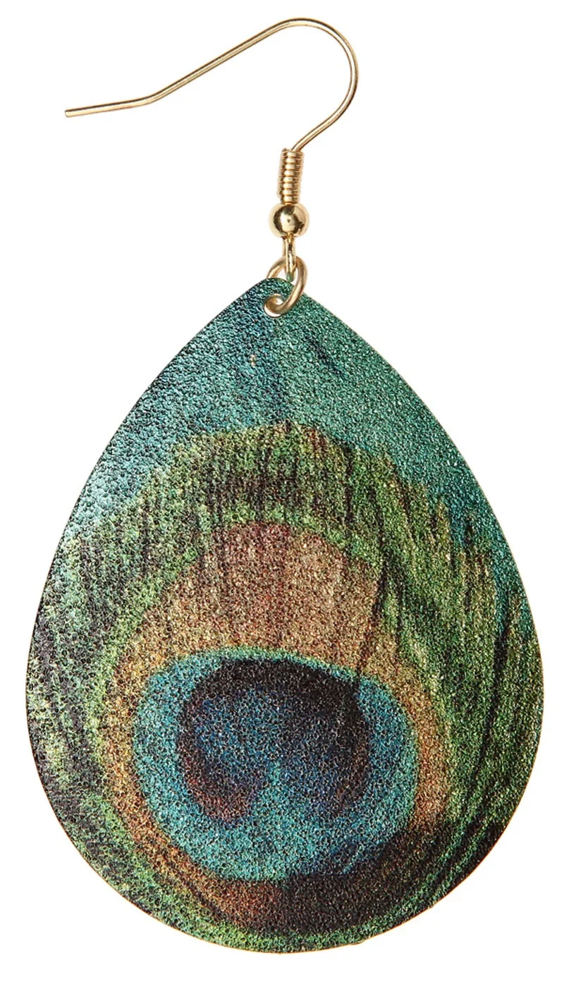 unique peacock drop earrings