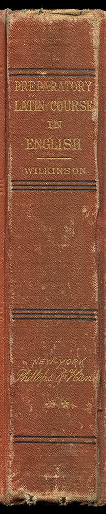 preparatory latin book spine wall art
