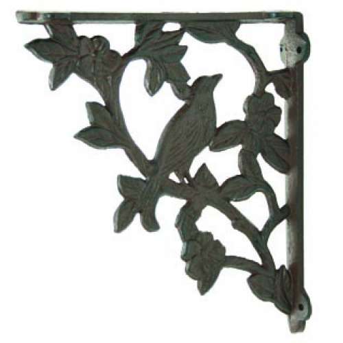 Liberty 7 in. Matte Black Steel Decorative Shelf Bracket with Hook