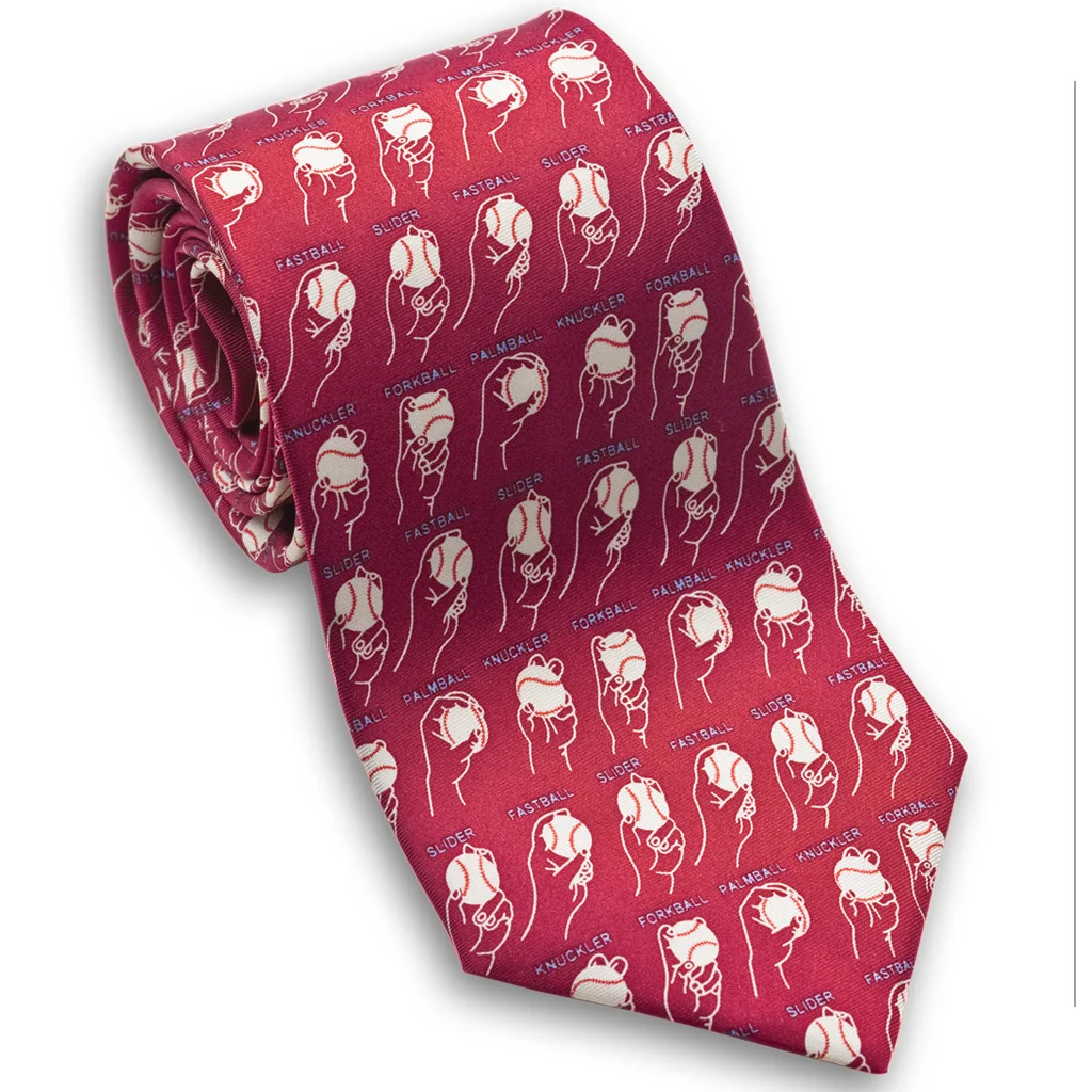 baseball pitches unique mens silk necktie museum outlets