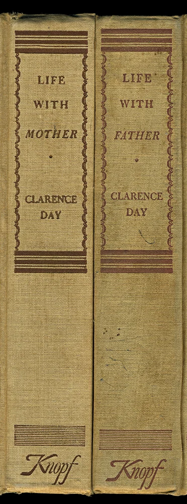 clarence day life with father antique book spine wall art