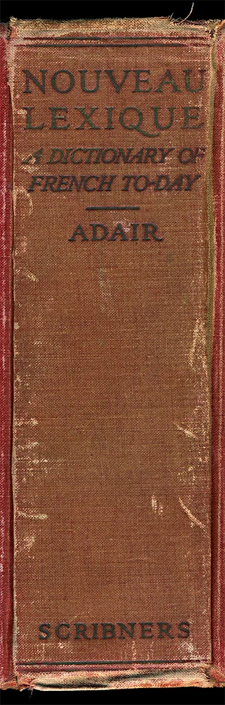 french dictionary antique book spine wall art