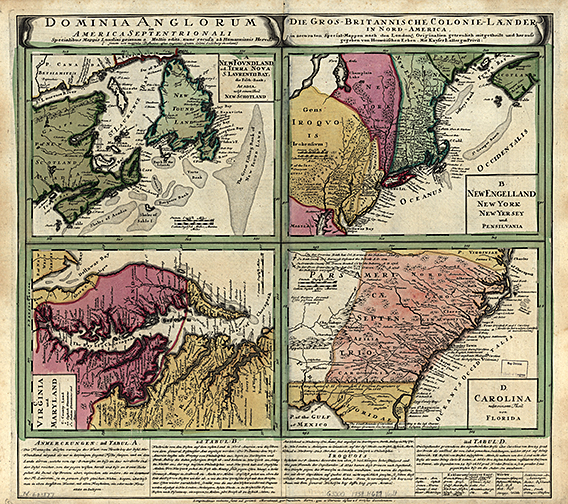 1759 America Antique Map
