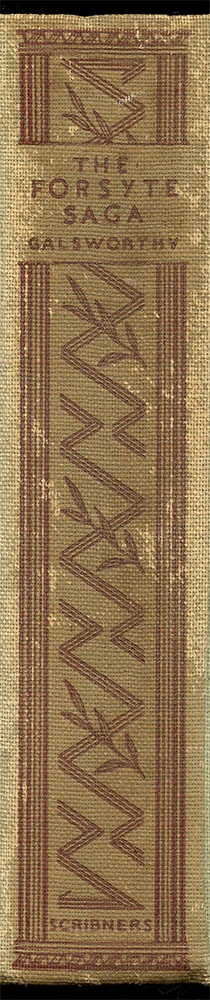 galsworthy forsyth saga antique book spine wall art