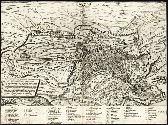 1580 Rome Italy Antique Map