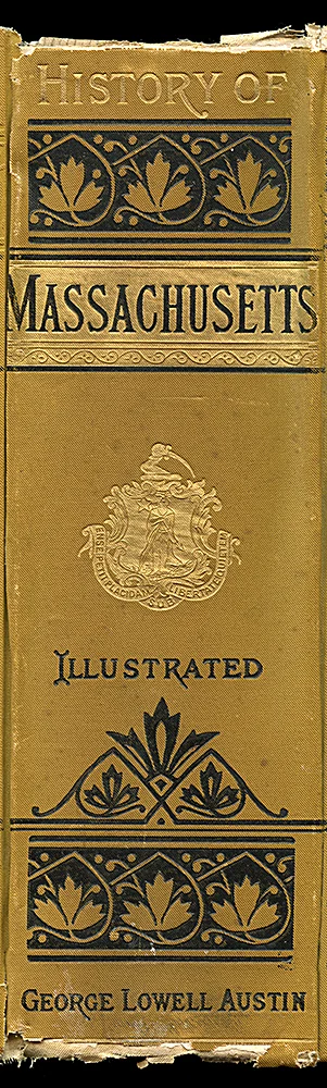 massachusetts antique book spine wall art