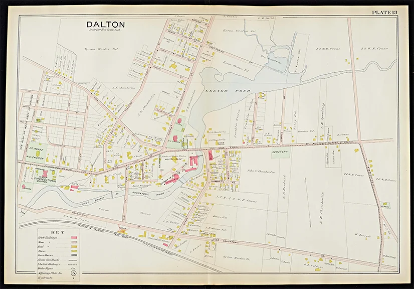 Dalton Massachusetts Antique Map Print — MUSEUM OUTLETS