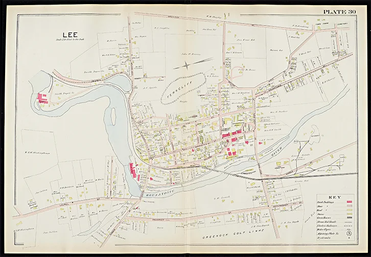 Lee Massachusetts Antique Map 1904 — MUSEUM OUTLETS