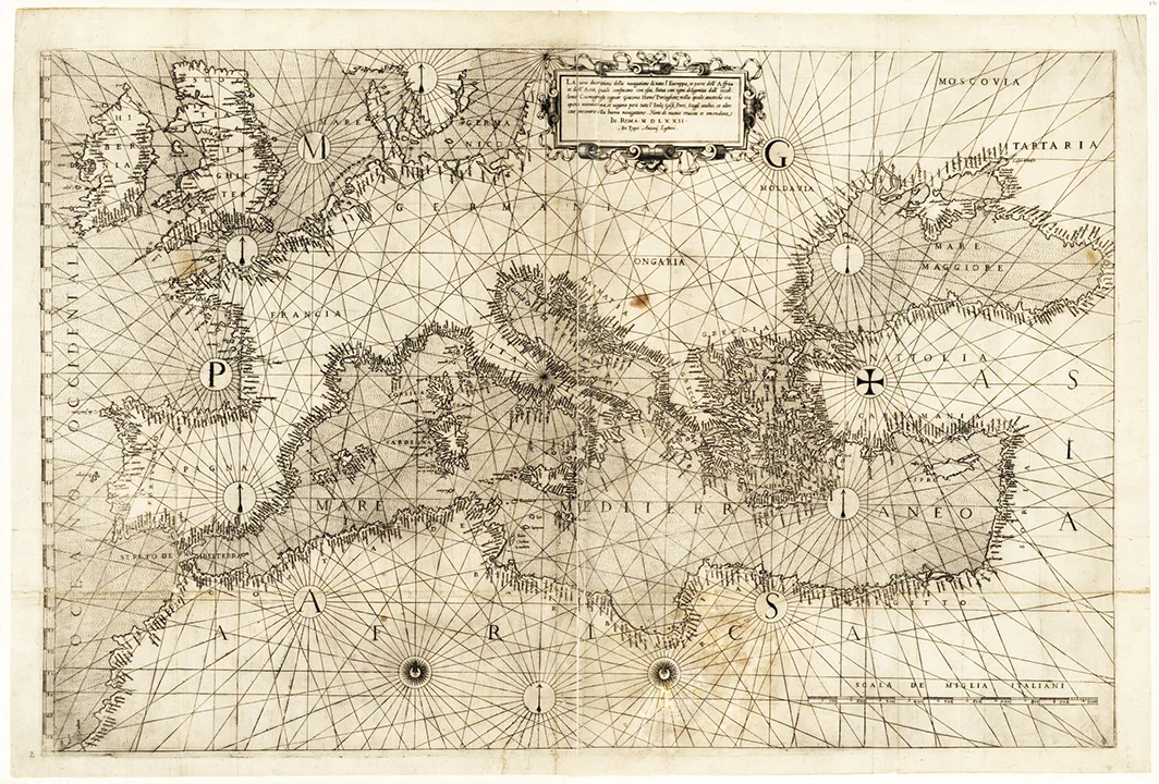 MAE-6 Mediterranean Sea 1571 Antique European Maps.jpg