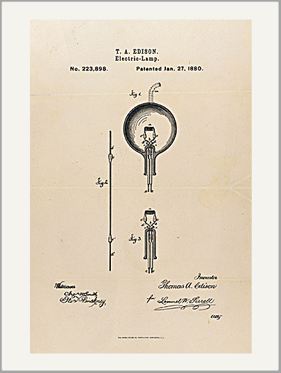 edison lightbulb vintage greeting card