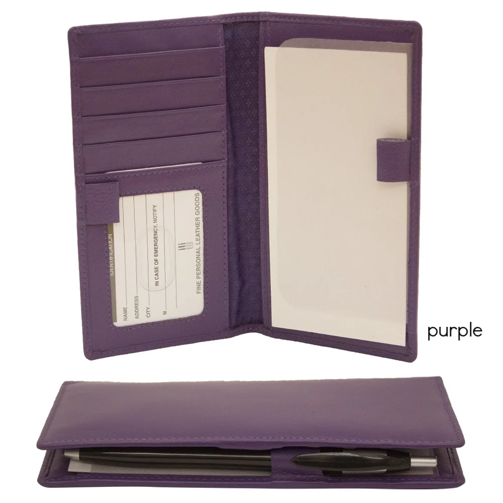 color leather checkbook case — MUSEUM OUTLETS