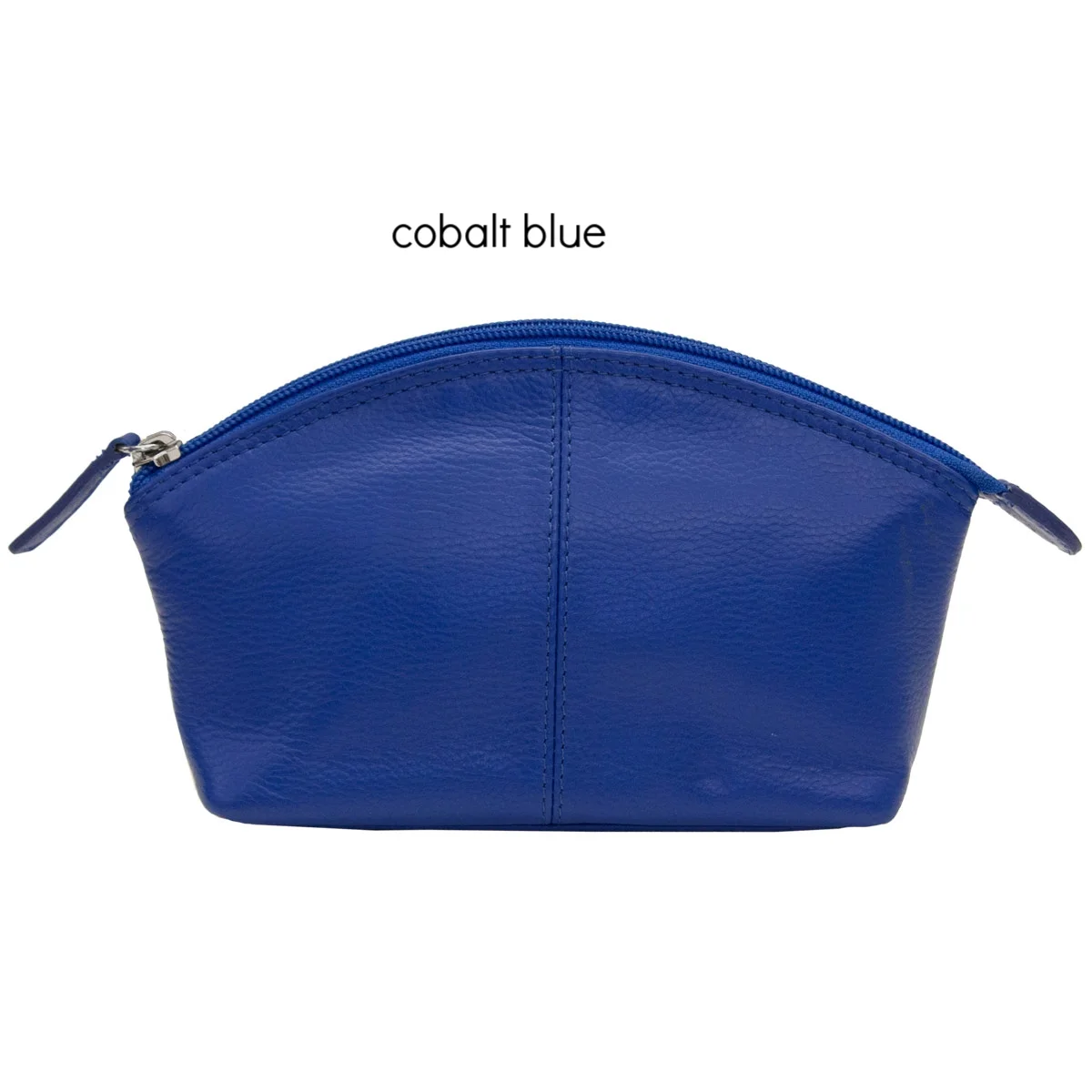 cobalt blue leather cosmetic case
