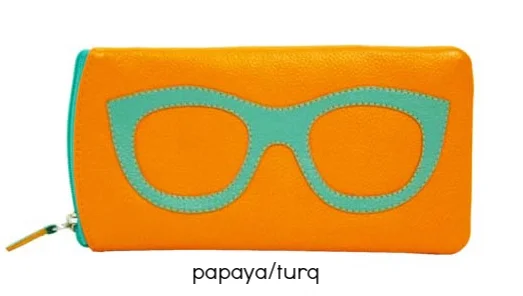 papaya leather eyeglass case