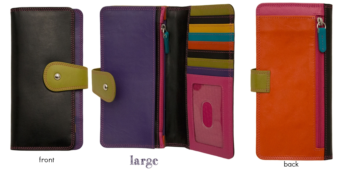 multi colored wallets