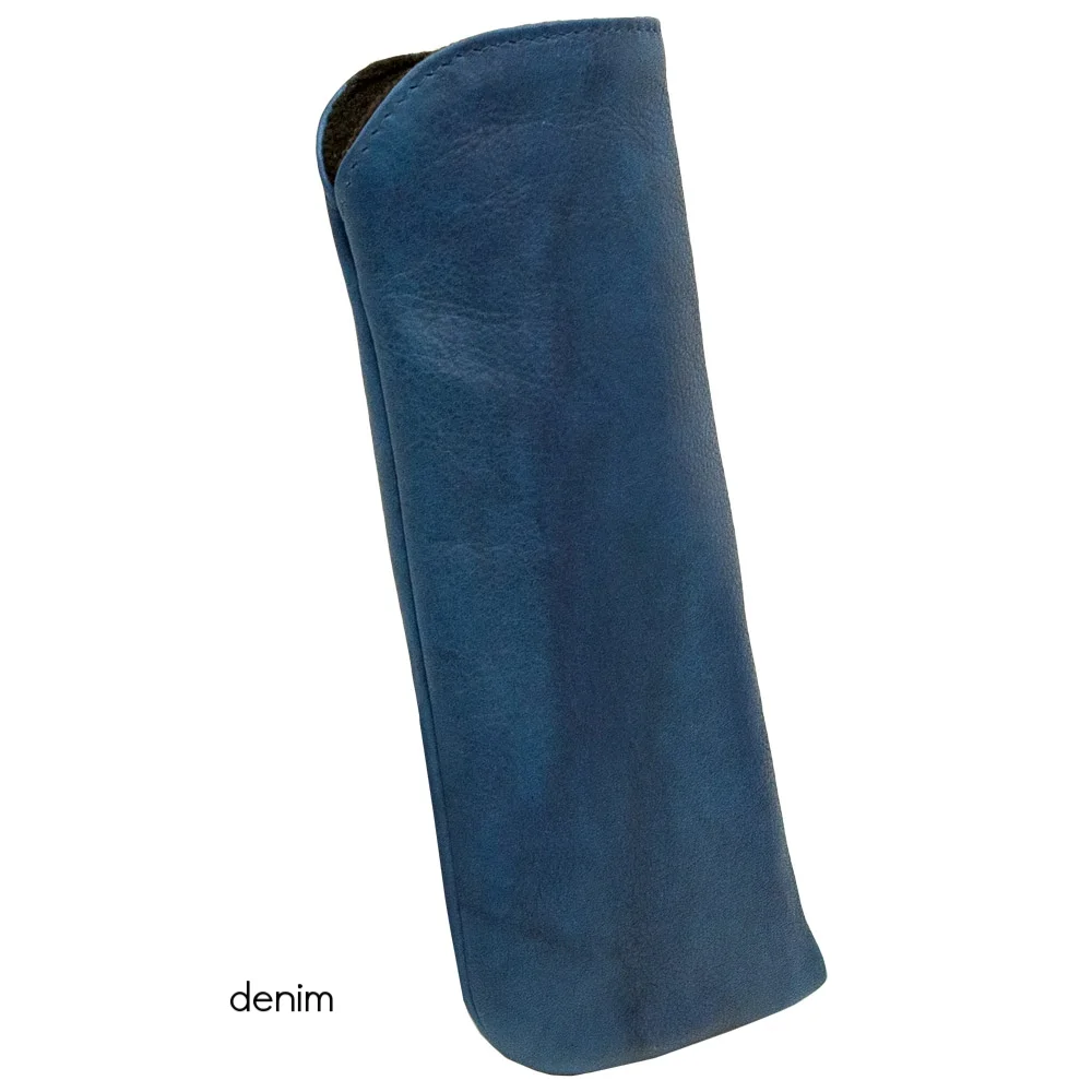 denim leather eyeglass case