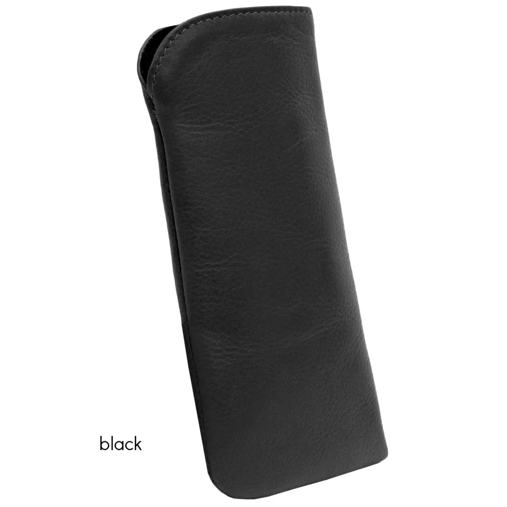 black leather eyeglass case