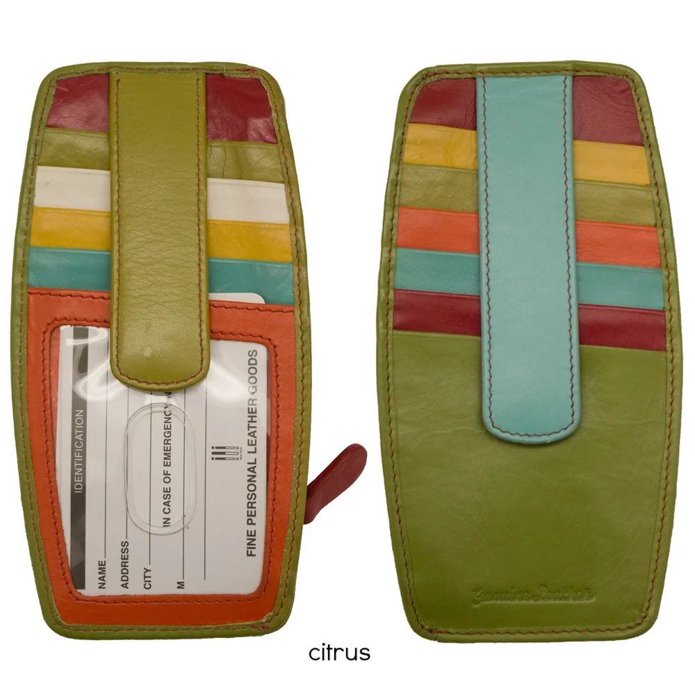 citrus leather credit card holder