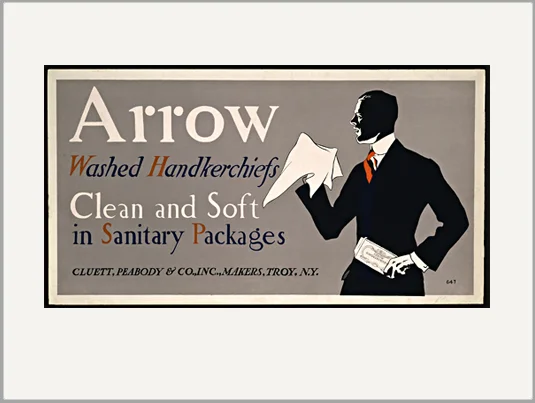 vintage advertising greeting card arrow handkerchiefs