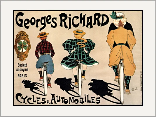 georges richard cycles automobiles vintage bicycle greeting card