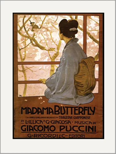 madame butterfly vintage opera greeting card